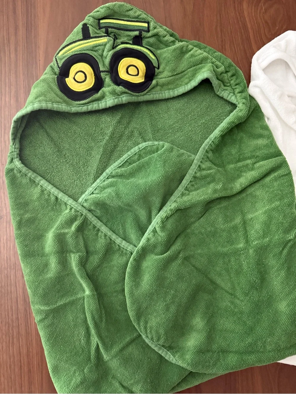 John Deere Green Hooded Baby Bath Towel and White Cow Hooded Baby Bath Towel